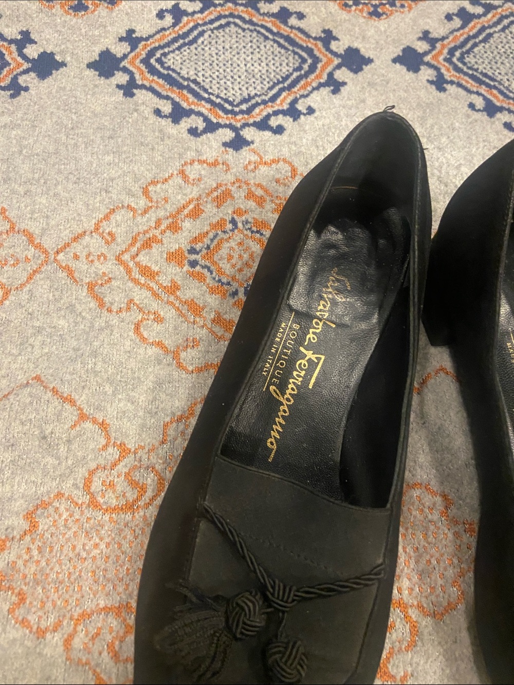Salvatore Ferragamo Black Suede Tassel Loafers - Picture 3 of 9